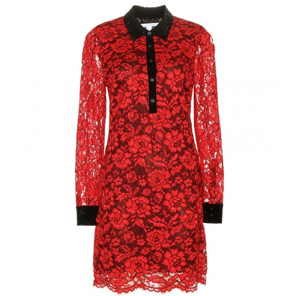 Diane von Furstenberg Red Lace Chemise Dress